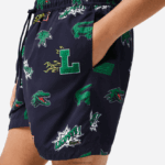 Lacoste בגד ים מרופדת רשת DZ4D0D1670 כחול כהה לבן qrn גברים - Image 4