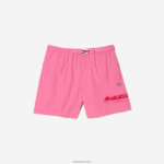 Lacoste בגד ים עם פס לוגו ייבוש מהיר DZ4D0D527 ורוד 2r3 גברים