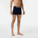 Lacoste בוקסר ג'רזי עם הדפס לוגו 3 חבילות DZ4D0D446 סיני אפור כחול כהה 9zu גברים - Image 2