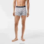 Lacoste בוקסר ג'רזי עם הדפס לוגו 3 חבילות DZ4D0D446 סיני אפור כחול כהה 9zu גברים - Image 4