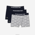 Lacoste בוקסר ג'רזי עם הדפס לוגו 3 חבילות DZ4D0D446 סיני אפור כחול כהה 9zu גברים - Image 5