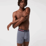 Lacoste בוקסר קצר כותנה ג'רזי מתיחה ארוכה, חבילה 3 DZ4D0D1424 כחול כהה לבן 525 גברים - Image 2