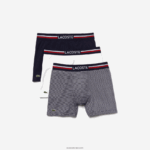 Lacoste בוקסר קצר כותנה ג'רזי מתיחה ארוכה, חבילה 3 DZ4D0D1424 כחול כהה לבן 525 גברים - Image 5