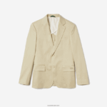 Lacoste בלייזר קפלים מתערובת כותנה ופשתן DZ4D0D1305 בז' שנות 68 גברים - Image 4