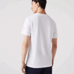 Lacoste גביע הנשיאים ספורט דגל אמריקאי חולצת טריקו DZ4D0D861 לבן 001 גברים - Image 3