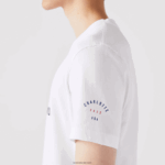 Lacoste גביע הנשיאים ספורט דגל אמריקאי חולצת טריקו DZ4D0D861 לבן 001 גברים - Image 6