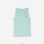 Lacoste גופייה מצולעת ספורטיבית DZ4D0D2386 מנטה lgf נשים - Image 4