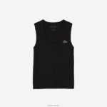 Lacoste גופייה מצולעת ספורטיבית DZ4D0D2387 שחור 031 נשים - Image 4
