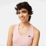 Lacoste גופייה מצולעת ספורטיבית DZ4D0D2388 ורוד kf9 נשים - Image 2