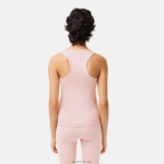 Lacoste גופייה מצולעת ספורטיבית DZ4D0D2388 ורוד kf9 נשים - Image 3