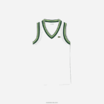 Lacoste גופייה קונטרסטית עם צווארון V DZ4D0D2442 לבן 001 נשים