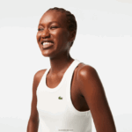Lacoste גופיית כותנה אורגנית בגזרה דקיקה DZ4D0D2422 לבן 70V נשים - Image 2