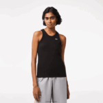 Lacoste גופיית כותנה אורגנית בגזרה דקיקה DZ4D0D2421 שחור 031 נשים