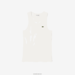 Lacoste גופיית כותנה אורגנית בגזרה דקיקה DZ4D0D2422 לבן 70V נשים - Image 4