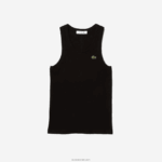 Lacoste גופיית כותנה אורגנית בגזרה דקיקה DZ4D0D2421 שחור 031 נשים - Image 4