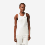 Lacoste גופיית כותנה אורגנית בגזרה דקיקה DZ4D0D2422 לבן 70V נשים