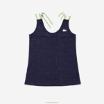 Lacoste גופיית ספורט צמודה DZ4D0D2594 כחול כהה לבן 2hc נשים