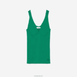 Lacoste גופיית סריג מצולעת ללא תפרים DZ4D0D2647 ירוק ldm נשים - Image 6