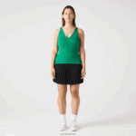 Lacoste גופיית סריג מצולעת ללא תפרים DZ4D0D2647 ירוק ldm נשים - Image 9