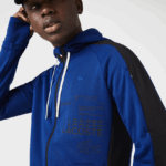 Lacoste ג'קט קפוצ'ון ספורט ניגודיות DZ4D0D1191 כחול שחור לבן pwh גברים - Image 2