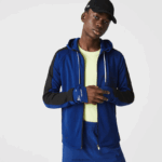 Lacoste ג'קט קפוצ'ון ספורט ניגודיות DZ4D0D1191 כחול שחור לבן pwh גברים