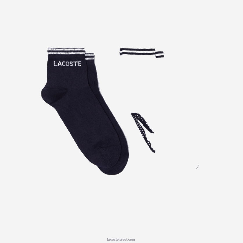lacoste_d792d7a8d791_d79bd795d7aad7a0d794_d7a1d7a4d795d7a8d798d799d791d799d7aa_d791d792d796d7a8d794_d7a0d79ed795d79bd794_d79.png Lacoste גרב כותנה ספורטיבית בגזרה נמוכה דו-חבילה DZ4D0D1673 כחול כהה לבן 525 גברים - Image 1