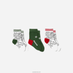 Lacoste גרב עם הדפס תנין שלוש חבילה DZ4D0D2979 לבן ירוק נייבי כחול fwy ילדים