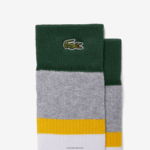 Lacoste גרבי כותנה מצולעים בגזרה גבוהה, חבילה תלת DZ4D0D1686 אפור צ'ין צהוב ירוק lly גברים - Image 2