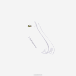 Lacoste גרבי כותנה נמתחות ממותגות ספורט DZ4D0D1674 לבן אפור chine g8k גברים