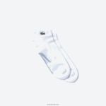 Lacoste גרבי כותנה ספורטיבית בגזרה נמוכה DZ4D0D1678 לבן אפור chine g8k גברים