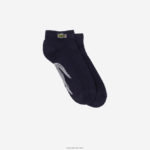 Lacoste גרבי כותנה ספורטיבית בגזרה נמוכה DZ4D0D1680 כחול כהה אפור chine kza גברים
