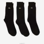 Lacoste גרבי פיקה כותנה בגזרה גבוהה, חבילה 3 DZ4D0D1665 שחור 031 גברים