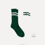 Lacoste גרביים סריג מצולעים בניגוד פסים DZ4D0D513 ירוק לבן yrr גברים