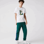 Lacoste דגלונים עם צווארון צווארון חולצת טריקו מכותנה תג DZ4D0D914 לבן 001 גברים - Image 2