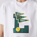 Lacoste דגלונים עם צווארון צווארון חולצת טריקו מכותנה תג DZ4D0D914 לבן 001 גברים - Image 4