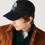 Lacoste דגלונים l כובע כותנה אורגנית DZ4D0D2301 כחול כהה hde גברים