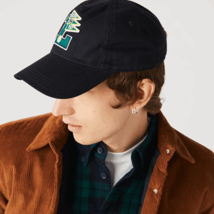 Lacoste דגלונים l כובע כותנה אורגנית DZ4D0D2301 כחול כהה hde גברים