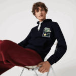 Lacoste דגלונים l תג סווטשירט צמר כותנה עם ברדס DZ4D0D1100 כחול כהה 166 גברים