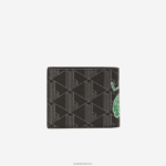 Lacoste הארנק המתקפל בהדפס מונוגרמה מעורב DZ4D0D1997 מונו נואר גרי אסטרגון l83 גברים - Image 2