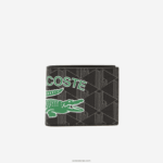 Lacoste הארנק המתקפל בהדפס מונוגרמה מעורב DZ4D0D1997 מונו נואר גרי אסטרגון l83 גברים