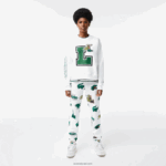 Lacoste הדפס אוברסייז וסווטשירט ממותג DZ4D0D2578 לבן 001 נשים - Image 2
