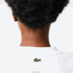 Lacoste הדפס אוברסייז וסווטשירט ממותג DZ4D0D2578 לבן 001 נשים - Image 8