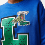 Lacoste הדפס אוברסייז וסווטשירט ממותג DZ4D0D2579 כחול k1q נשים - Image 4