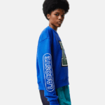 Lacoste הדפס אוברסייז וסווטשירט ממותג DZ4D0D2579 כחול k1q נשים - Image 6