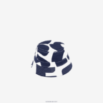 Lacoste הדפס מורשה הפיך או כובע דלי כותנה מוצק DZ4D0D2342 כחול כהה לבן 525 גברים - Image 2