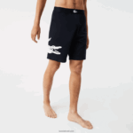 Lacoste הדפס תנין ומכנסי כותנה נמתחים ממותגים DZ4D0D1454 כחול כהה לבן 525 גברים - Image 2