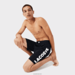 Lacoste הדפס תנין ומכנסי כותנה נמתחים ממותגים DZ4D0D1454 כחול כהה לבן 525 גברים