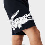 Lacoste הדפס תנין ומכנסי כותנה נמתחים ממותגים DZ4D0D1454 כחול כהה לבן 525 גברים - Image 9