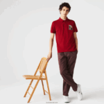 Lacoste התאמה רגילה l תג כותנה פיקה פולו DZ4D0D895 אדום 5sx גברים - Image 2