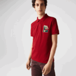 Lacoste התאמה רגילה l תג כותנה פיקה פולו DZ4D0D895 אדום 5sx גברים